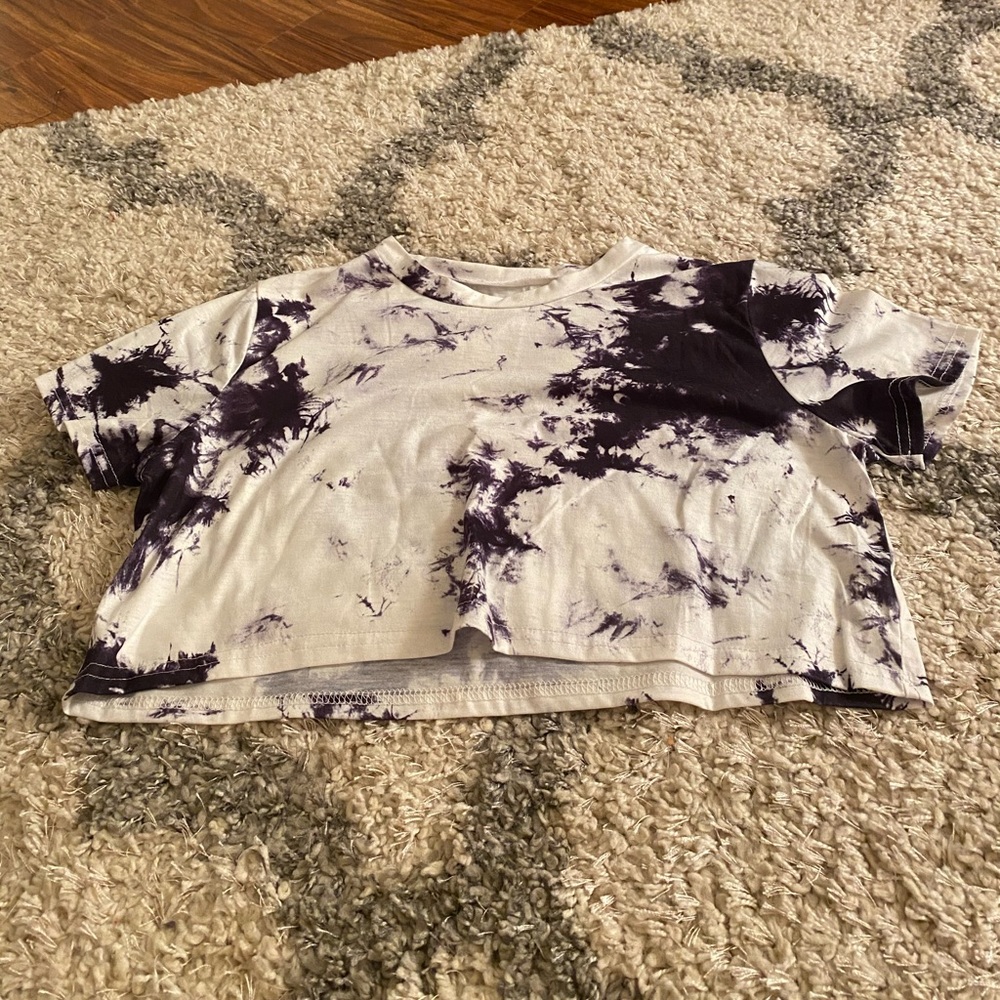 tie dye crop lounge tee
